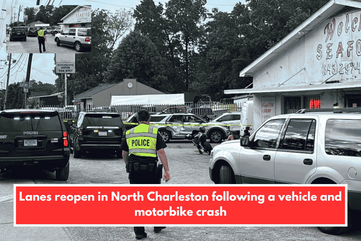 Lanes reopen in North Charleston following a vehicle and motorbike crash
