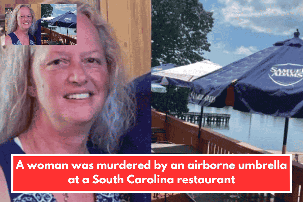 A woman was murdered by an airborne umbrella at a South Carolina restaurant