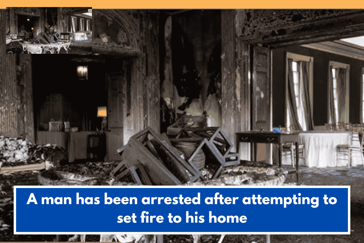 A man has been arrested after attempting to set fire to his home