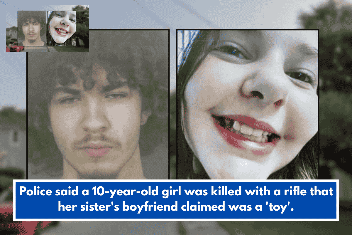 Police said a 10-year-old girl was killed with a rifle that her sister's boyfriend claimed was a 'toy'.