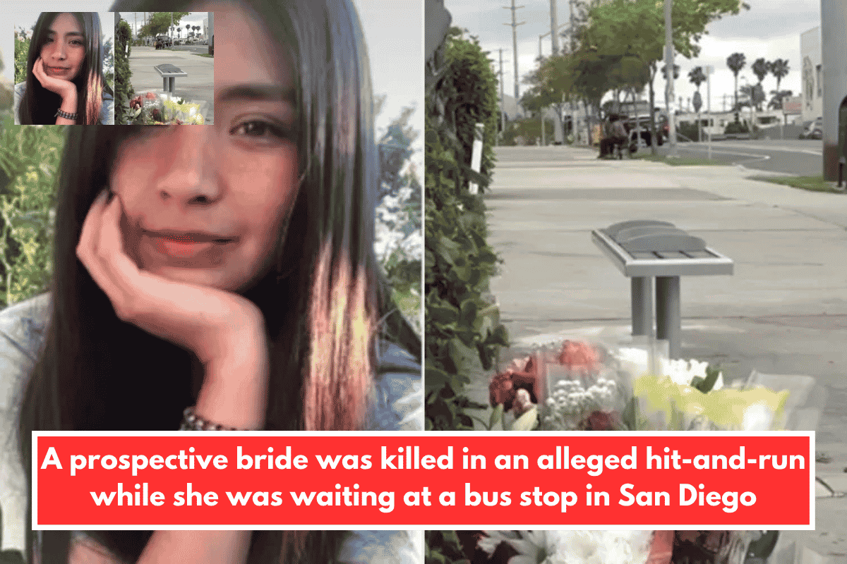 A prospective bride was killed in an alleged hit-and-run while she was waiting at a bus stop in San Diego