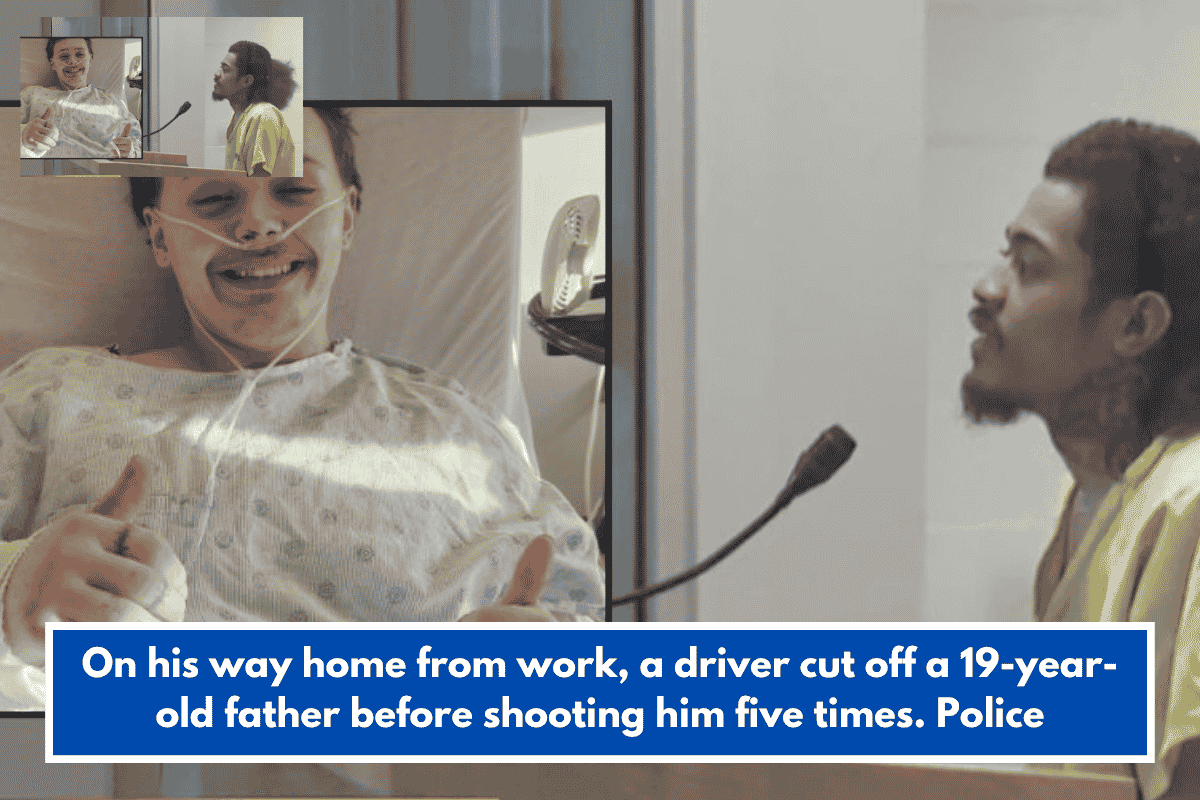 On his way home from work, a driver cut off a 19-year-old father before shooting him five times. Police