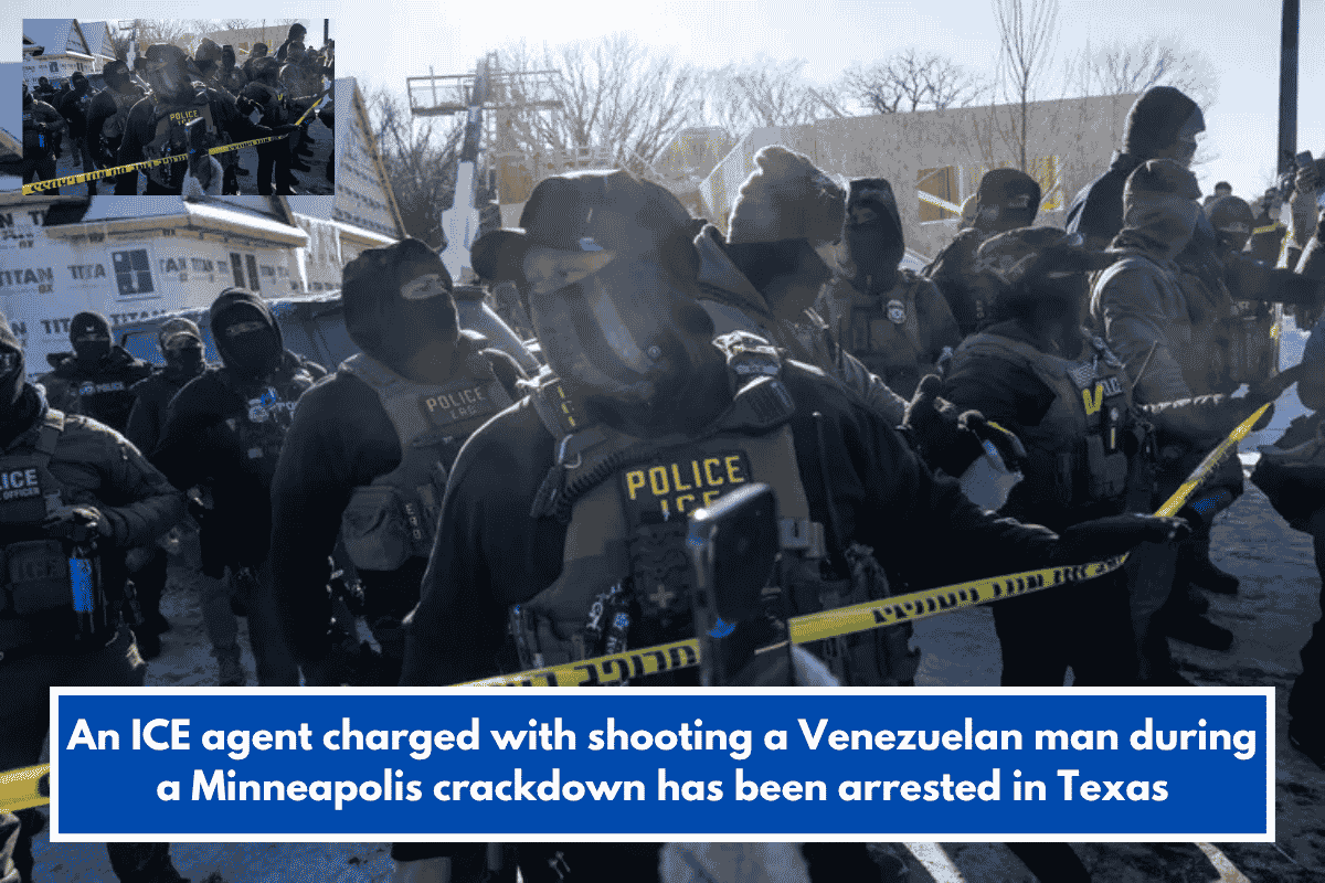 An ICE agent charged with shooting a Venezuelan man during a Minneapolis crackdown has been arrested in Texas