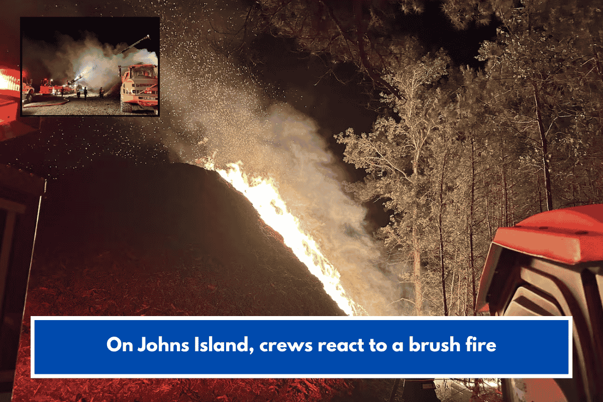 On Johns Island, crews react to a brush fire