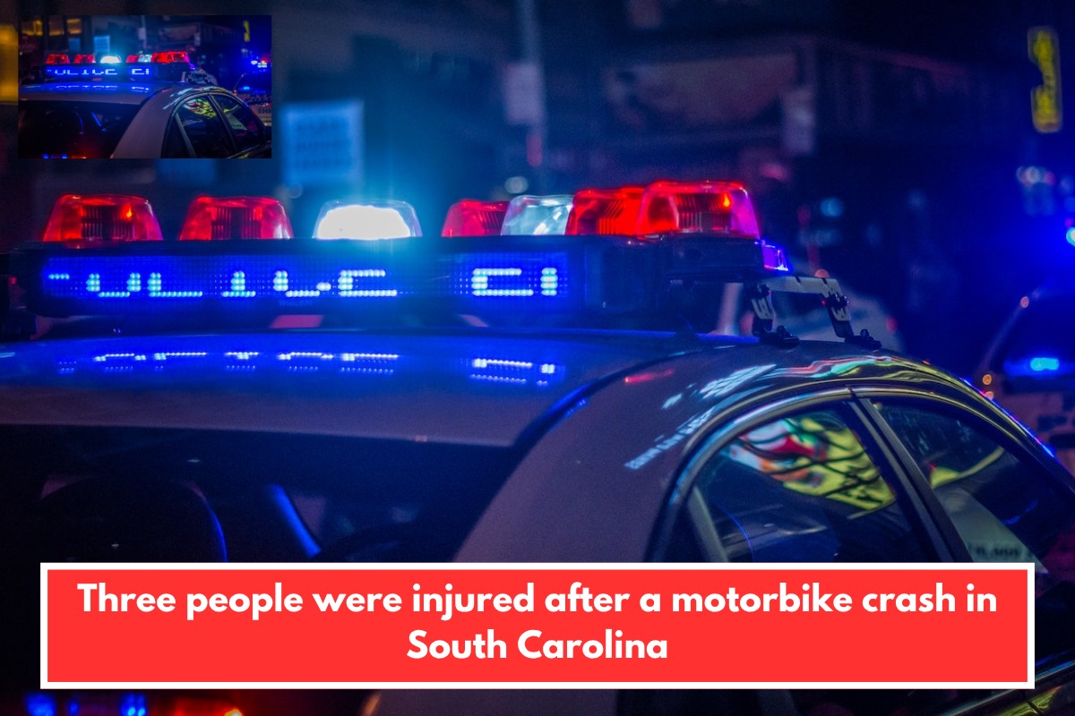Three people were injured after a motorbike crash in South Carolina