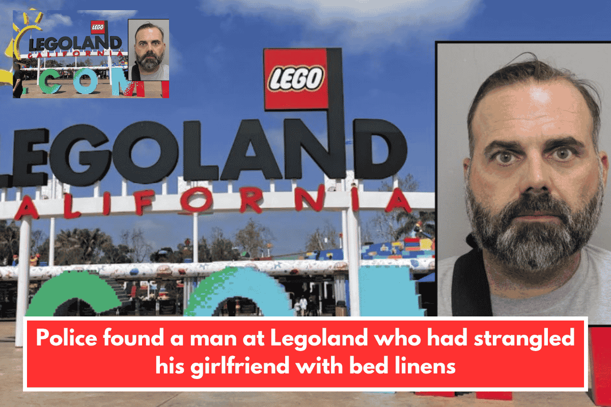 Police found a man at Legoland who had strangled his girlfriend with bed linens