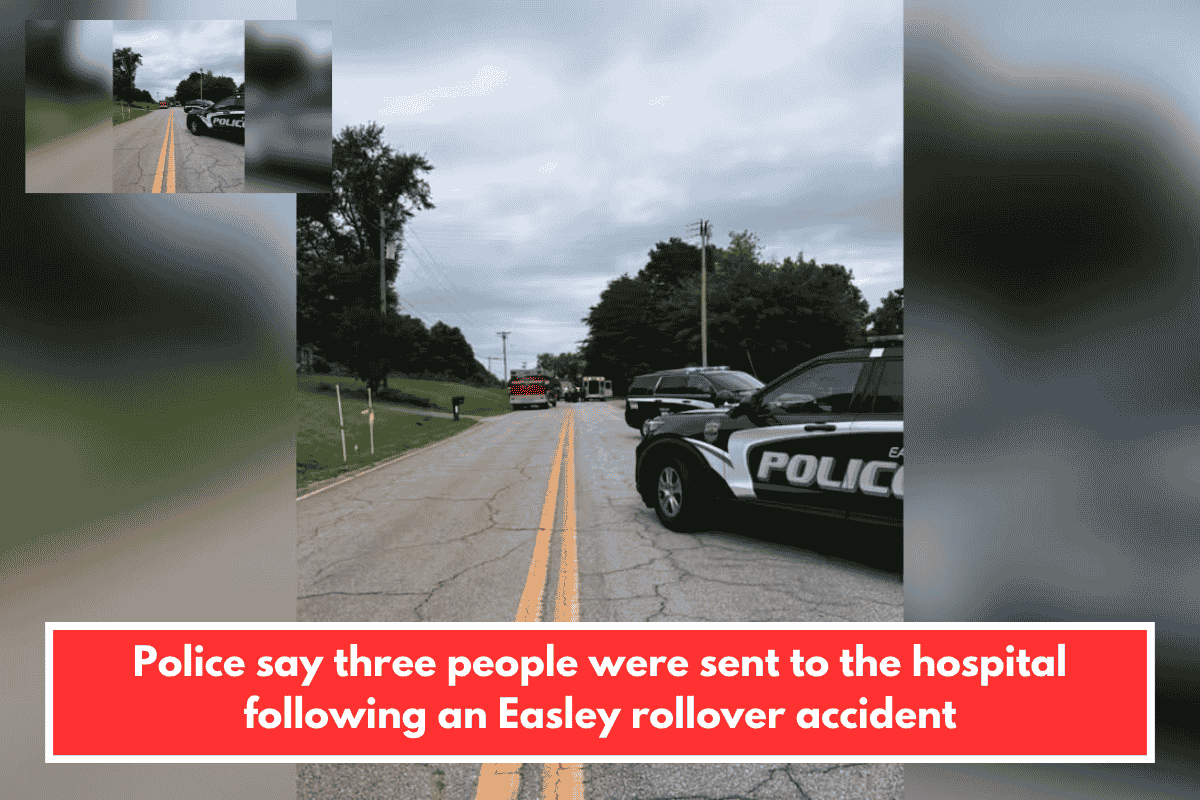Police say three people were sent to the hospital following an Easley rollover accident