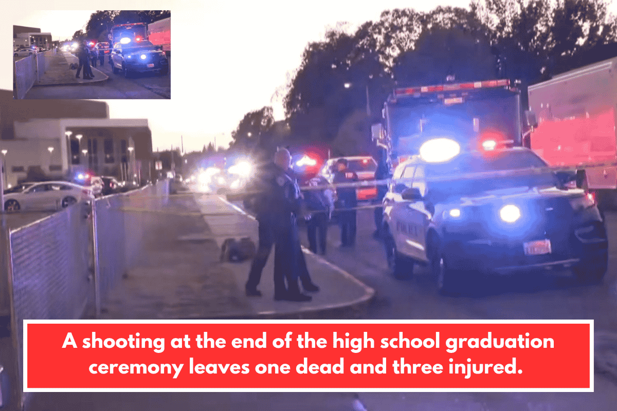 A shooting at the end of the high school graduation ceremony leaves one dead and three injured.