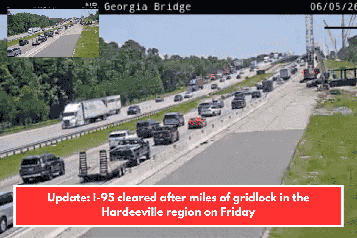Update: I-95 cleared after miles of gridlock in the Hardeeville region on Friday
